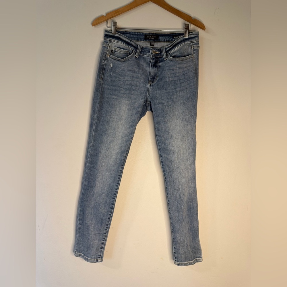 Judy Blue Skinny Jeans 7/28 Mid Rise Stretch Denim Medium Wash Women